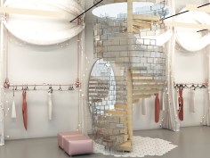 Spiral Staircase - brick etched with glass