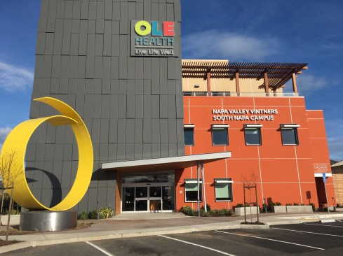 Designed by INDE architecture of San Francisco, the 29,000-square-foot, three-story OLE Health South Napa building's exterior colors showcase a contemporary, agriculturally inspired palette including terra cotta, light brown and slate gray tones. 