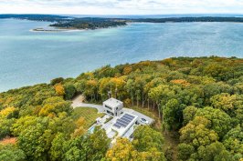 Eco House aerial view Peconic river