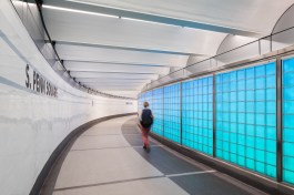SEPTA Downtown Link features glass block "active" wall system by EXTECH