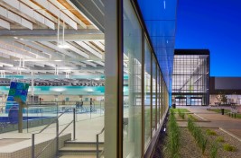 1.	The aquatics centre at grade allows for an exchange of views inside and out.