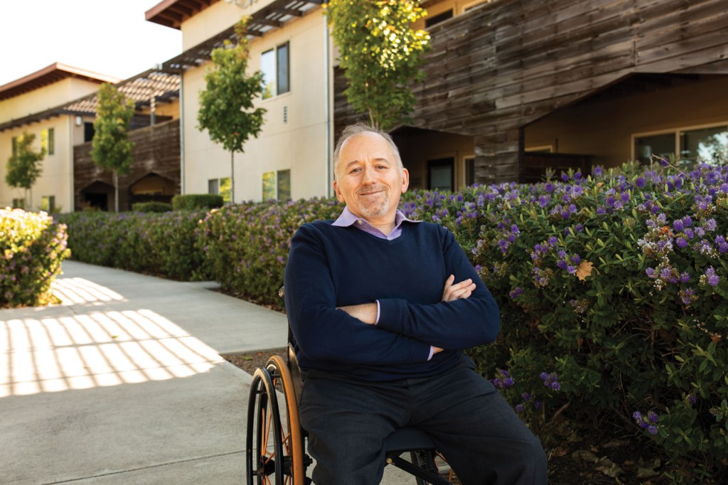 Erick Mikiten, of Mikiten Architecture, at Shinsei
Gardens in Alameda, California on June 26, 2019. (Photo by Cali Godley)