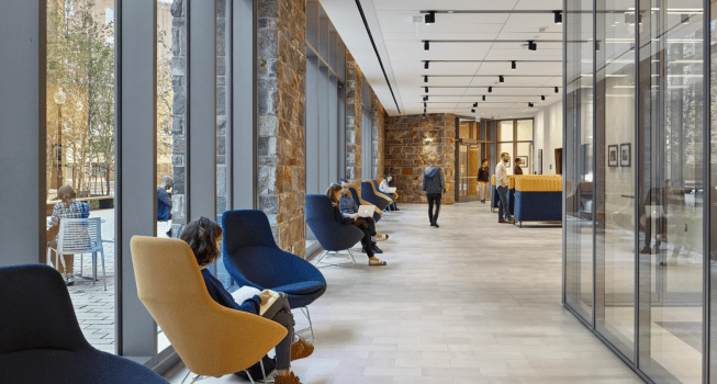 Pedro Arrupe Residence Hall at Georgetown University, interior ground floor space