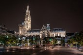 South View from Groenplaats, Cathedral of Our Lady, Antwerp, Belgium