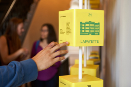 Borderless collaborated with artist Sara Pooley on the Claiming Space: Creative Grounds and Freedom Summer School exhibition at the Jane Addams Hull-House Museum, in Chicago. Designed to help visitors visualize closed schools on Chicago’s West Side, the installation features rotating yellow cubes with information on specific buildings.