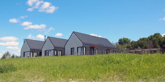 Exterior view from across south west prairie. 