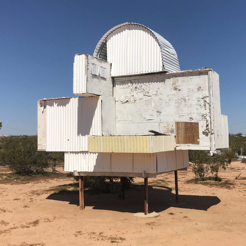 Artist Noah Purifoy's 2000 "Homage to Frank Gehry" at the Noah Purifoy Outdoor Desert Art Museum of Assemblage Sculpture in Joshua Tree, Calif. From the 2019 individual grant to Sara R. Harris and Jesse Lerner for "These Fragmentations Only Mean ..."