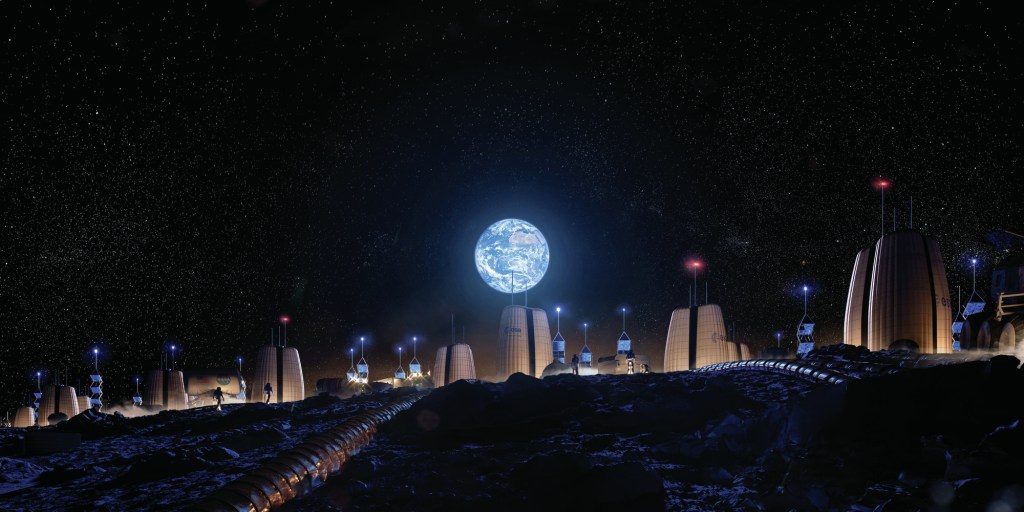 The Moon Village by Skidmore, Owings & Merrill, in partnership with the European Space Agency and MIT.