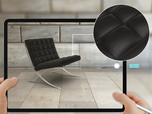 Morpholio's AR display of Ludwig Mies van der Rohe’s Barcelona chair.