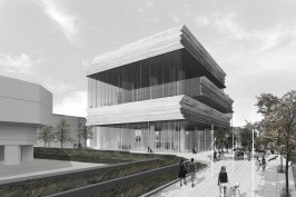 For the Varna Public Library and Archive in Bulgaria, the Open Workshop proposed a “forest” structure with “groves and clearings” for individual work and study.