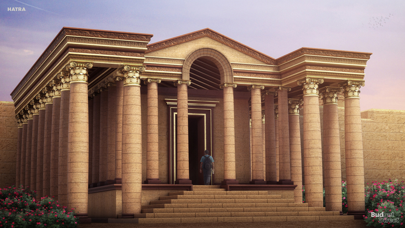 A digital reconstruction of the Hatra in Al-Jazīrah, Iraq