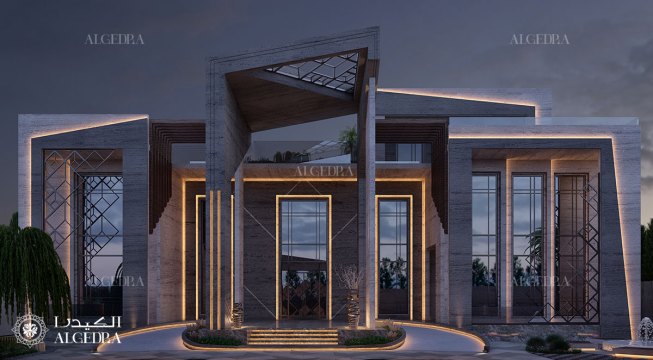 Modern villa facade design