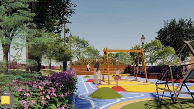 Children's play area in Bandra West, Mumbai