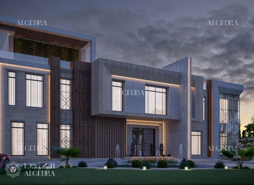Modern villa exterior design in Dubai
