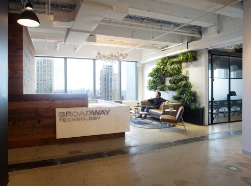 Reclaimed Wood Reception with Greenwall