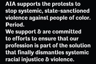 The American Institute of Architects issued the above statement on Instagram, which links to the full statement below.