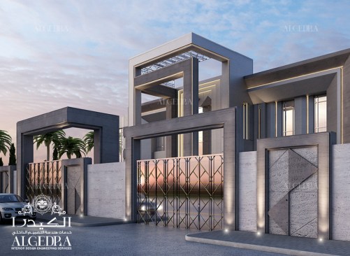Luxury villa boundary wall