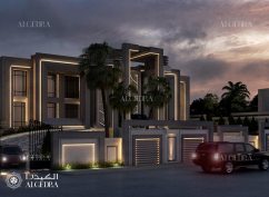 Modern palace exterior design in Dubai