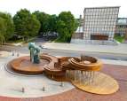 Conversation Plinth by IKD at Cleo Rogers Memorial Library