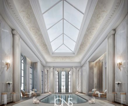 Indoor pool in Neoclassical Style Interior