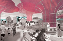 The Jeeveka Free Transitional Center in India, a research project that explored the design of a facility where bonded laborers could transition into normal life.