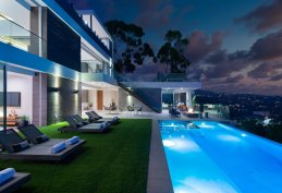 Los Tilos four story modern house in the Hollywood Hills.