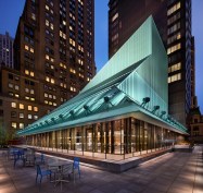 The Stavros Niarchos Foundation Library is a powerhouse of wisdom, and its street presence brings drama and magic to Manhattan, visibly expressed with its 'Wizard Hat’.