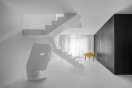 the large window brings daylight into the basement