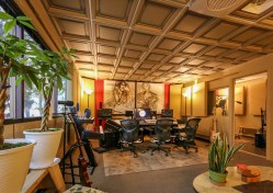 This recording studio in Orange County, California replaced its old, flaky mineral fiber acoustic ceiling with a lightweight thermoformed acoustic ceiling, preserving the studio’s sound quality while improving its air quality.