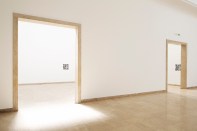The German pavilion at the Biennale, empty save for QR codes promoting the country's online exhibition.