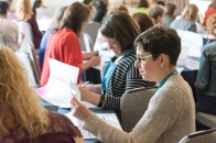 In the workshop “How to set your career path and lead authentically,” organizers Jill Bergman, AIA, Katie Fricke, AIA, and Sandy Tkacz, AIA, asked attendees to document near-term and future career and life goals, and to assess their soft skills, which can elevate their roles and responsibilities in the profession.
