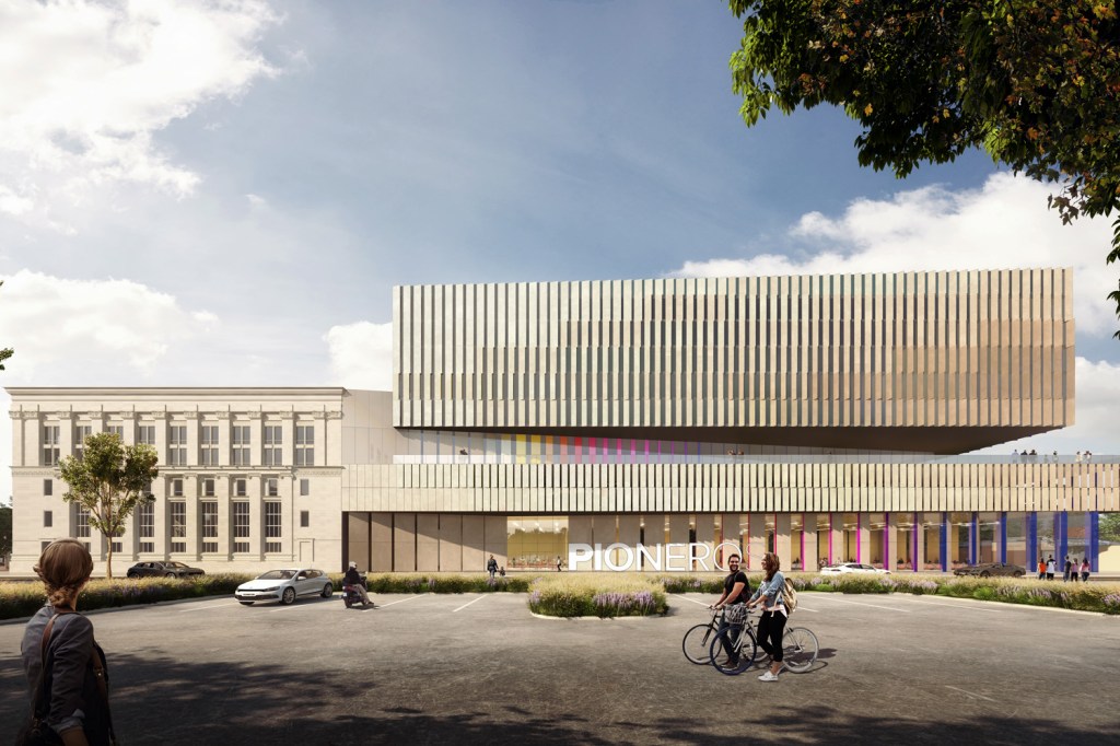 The Pioneer Bank & Trust Building in Chicago’s Humboldt Park neighborhood is being redeveloped as a community hub and cultural center.