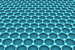 The atomic-scale hexagonal lattice made of carbon atoms that makes graphene.