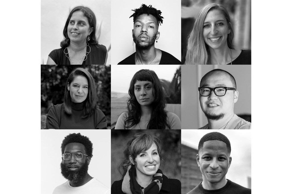 From left to right: Mariana Alegre, Dario Calmese, Pamela Conrad, Claudia Dobles Camargo, Natalia Dopazo, Badruun Gardi, Shamichael Hallman, Rebecca McMackin, Derwin Sisnett