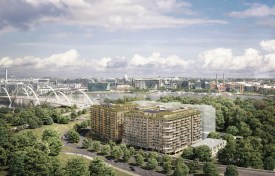 A rendering of Bridge District Parcels 1-2 in Washington, D.C.