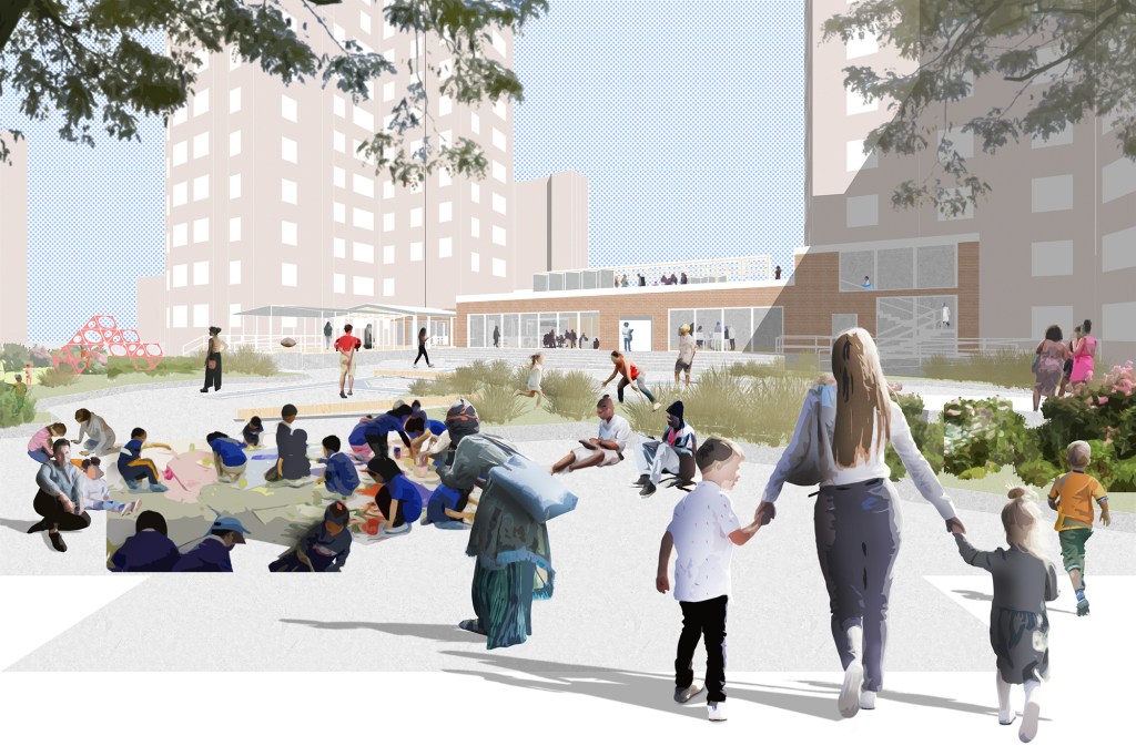 Design proposal for the Gowanus Houses Community Center developed by students at the University at Buffalo.