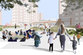 Design proposal for the Gowanus Houses Community Center developed by students at the University at Buffalo.
