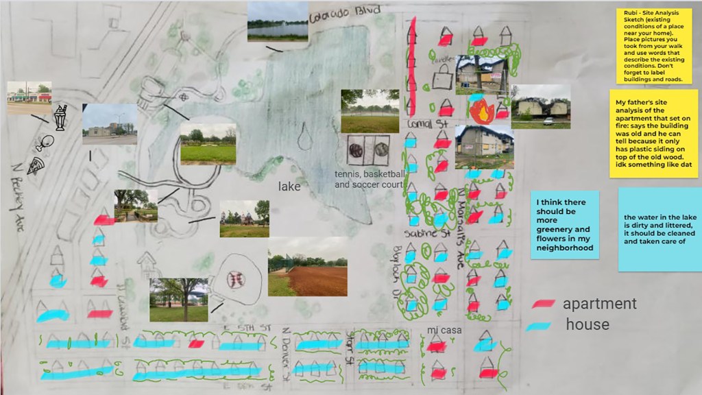 Career Institute student, Rubi, develops site analysis of her community.