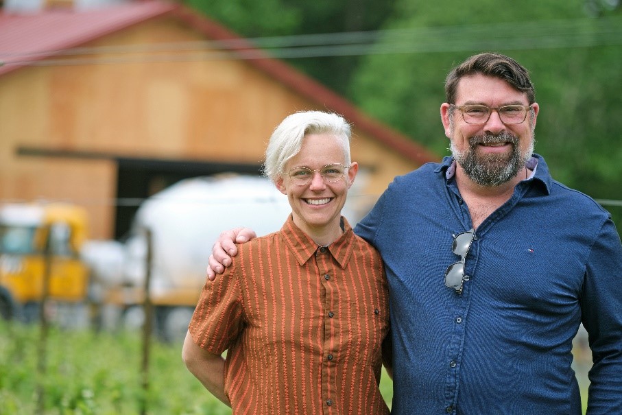 Winemaker Remy Drabkin and her builder, John Mead