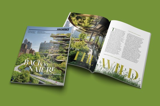 "Back to Nature" cover and editorial package in ARCHITECT magazine won two Neal awards for best climate change coverage and best cover art direction