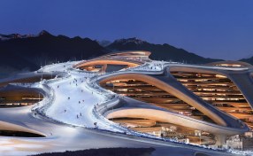 An artist impression of Trojena Ski Village in NEOM, Saudi Arabia