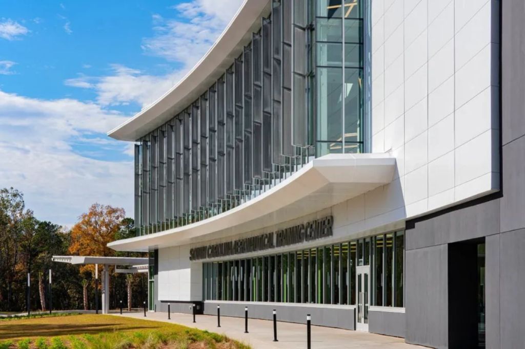 Perforated vertical sunshades, courtesy American Metalcraft