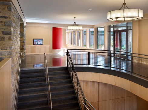 Main lobby with green screen