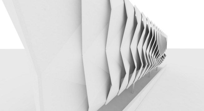 Closer view of the overlapping panels.