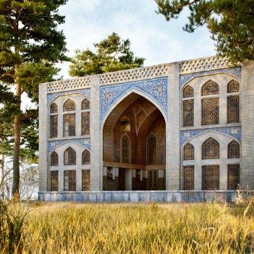3D render of south facade of Ayine Khaneh palace