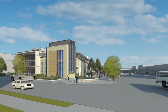 Rendering of southeast corner. (Oct. 2015)