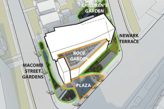 Drawing of gardens in concept design. (Oct. 2015)