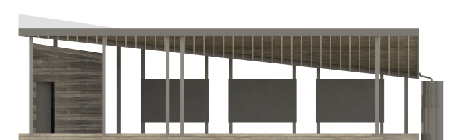 Design Elevation of shed and teaching zone