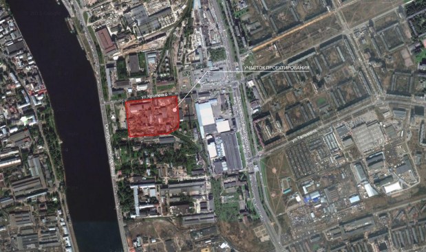 Bird-eye view on the development site.