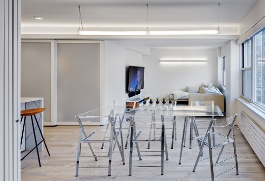 View of Flex Living/Bedroom with Dining Area in Foreground